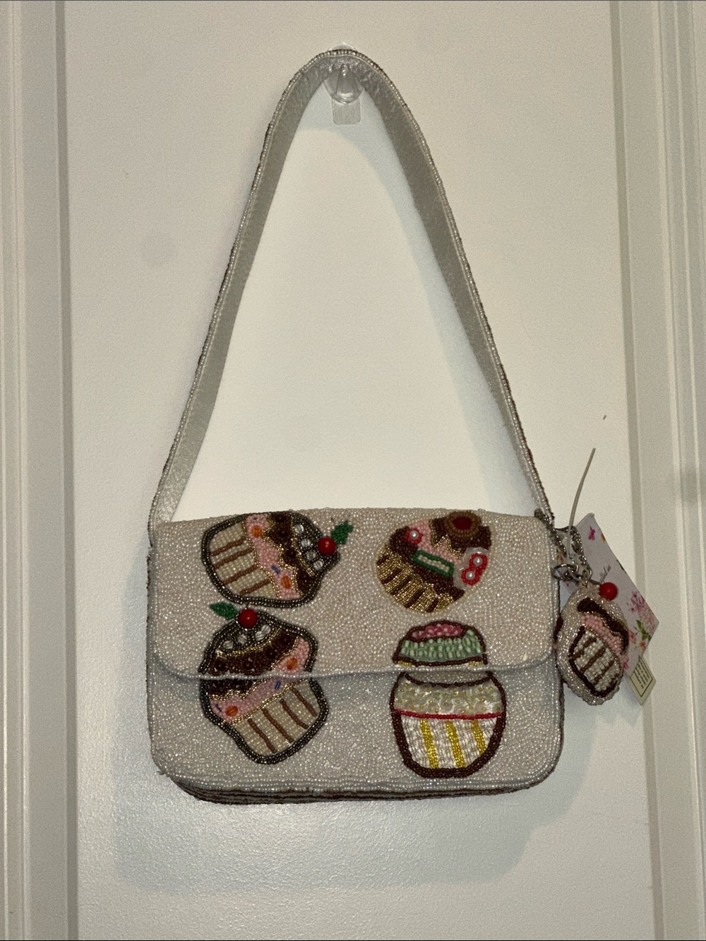 New Viral Made in India Beaded Cupcake Bag with Cupcake Charm